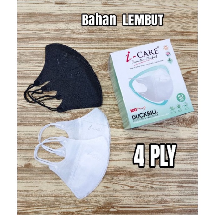 Masker Duckbill I Care Emboss 4ply isi 50pcs