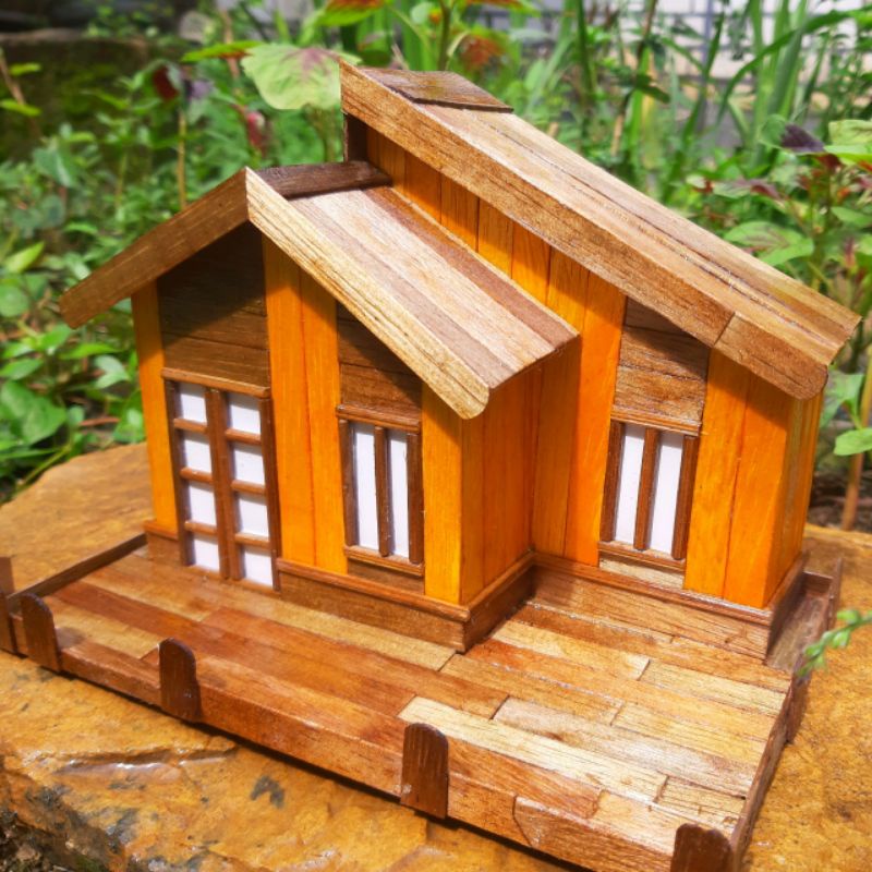 Promo Miniatur Rumah Adat Betawi Dari Stik Es krim Warna Glosy