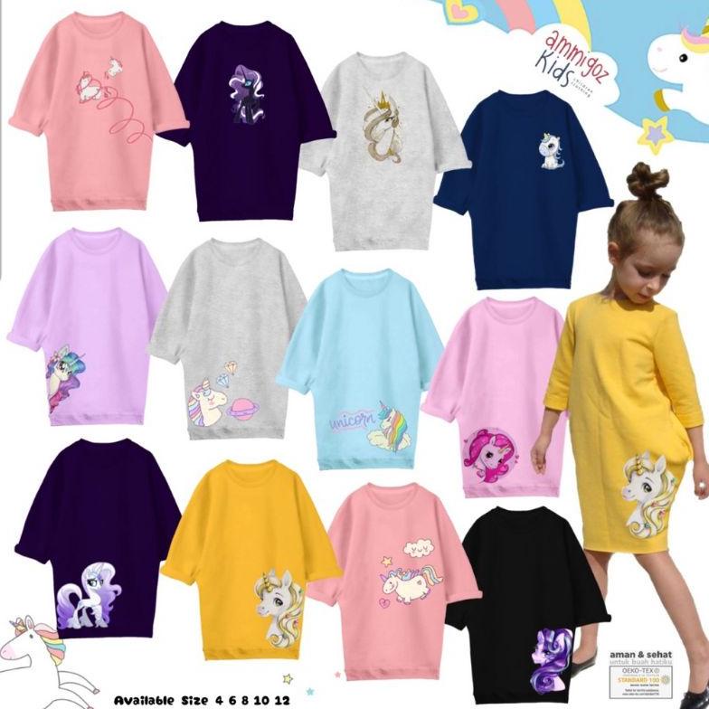 Update Original Ammigoz Amigoz Kids Unicorn Long Sleeve Dress Anak Perempuan Lengan Panjang ~