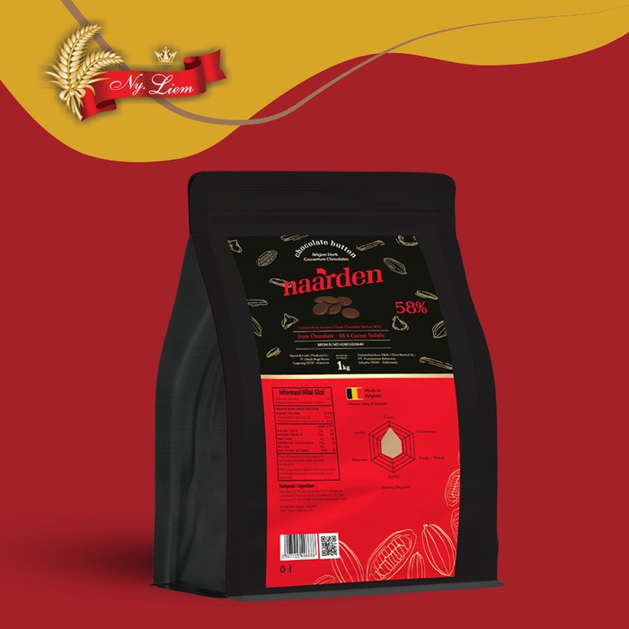 NAARDEN Dark Chocolate Couverture 58% 1 kg