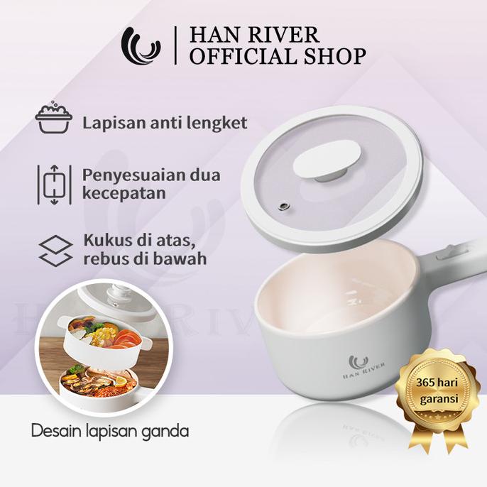 HAN RIVER panci listrik 1.5L Kompor listrik pintar Pelajar/Asrama