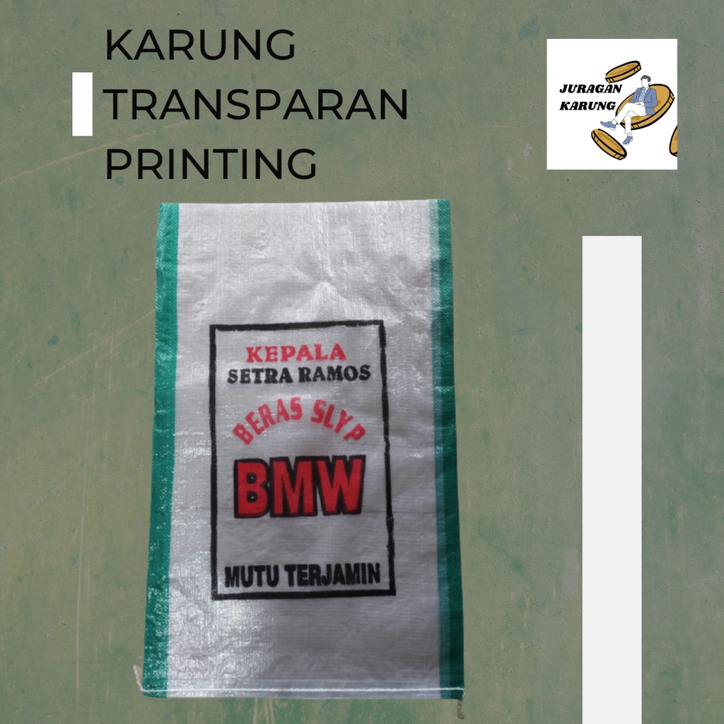 Karung Printing Transparan BMW Hijau Karung Beras Cetak Gambar ready Jakarta