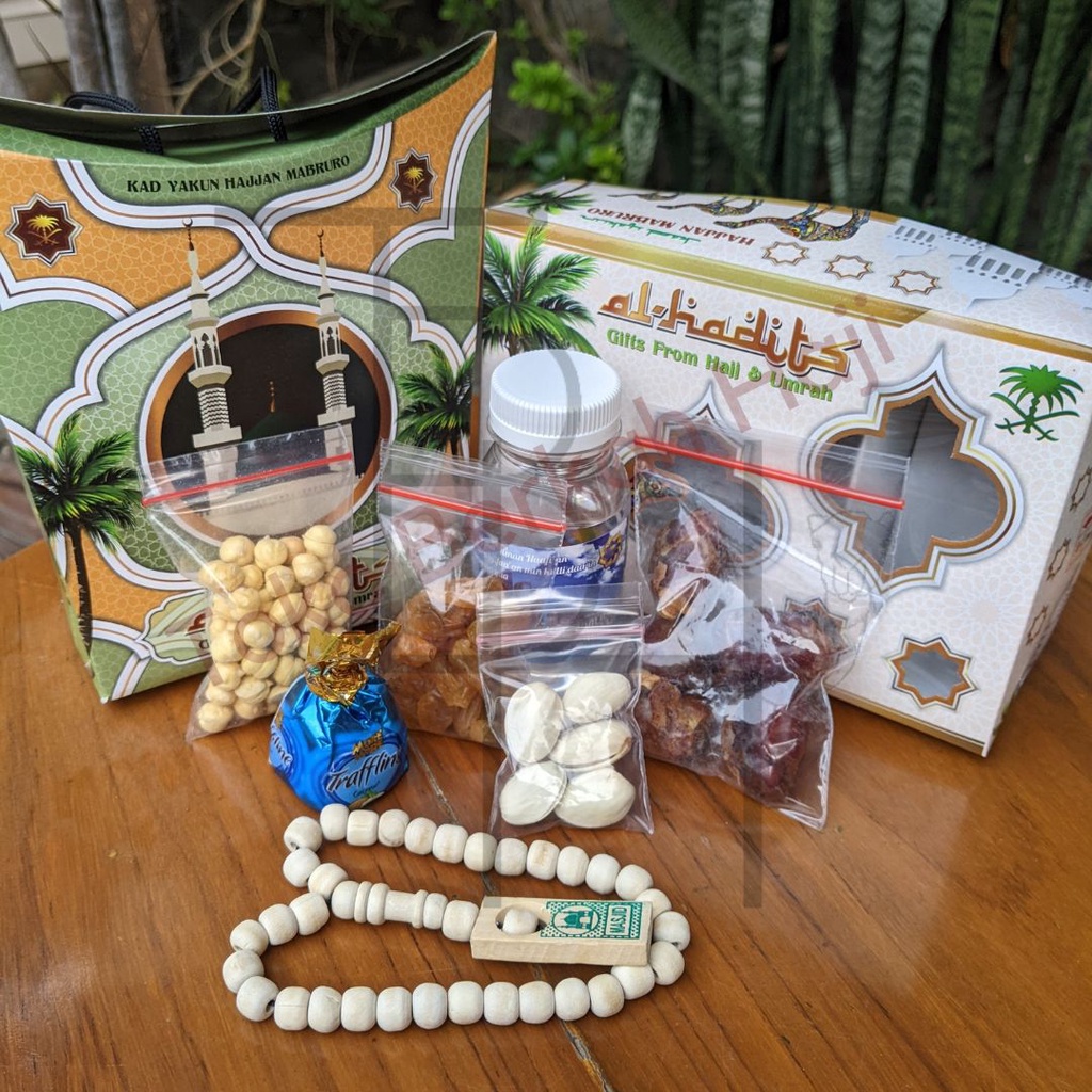 Paket Oleh Oleh Haji dan Umroh + Kacang Pistachio + Coklat Arab + Tasbih Kayu