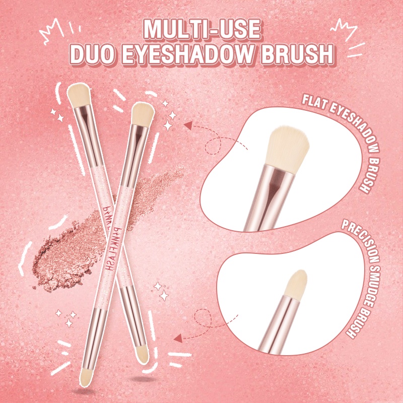 Pinkflash Double-headed Eyebrow Brush Multi Use Duo Makeup Tool Spoolie Brush Eyeshadow Brush Angled Brow Brush Eyelash Brush Eye Makeup