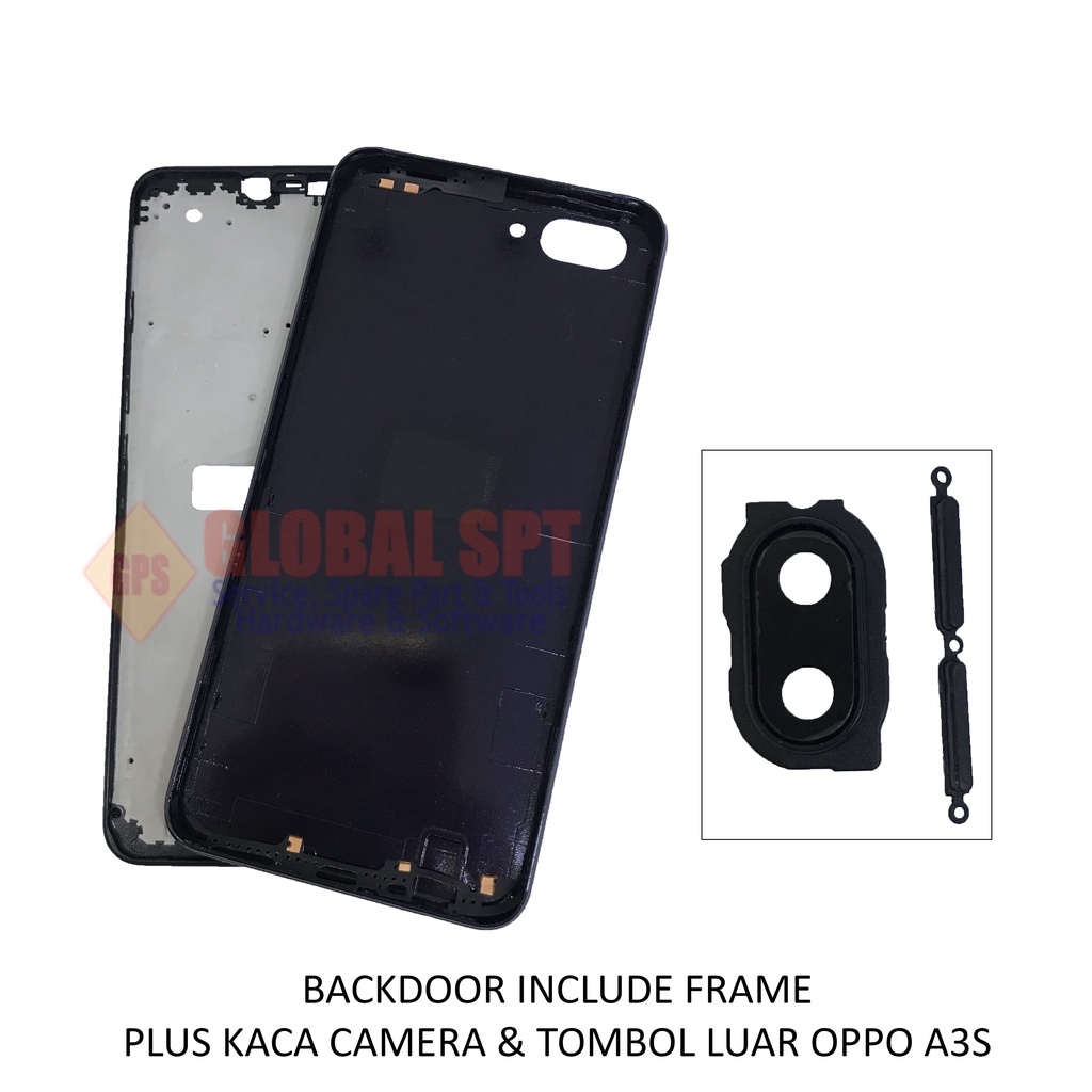 BACKDOOR OPPO A3S INCLUDE FRAME / BACK COVER / TUTUP BELAKANG