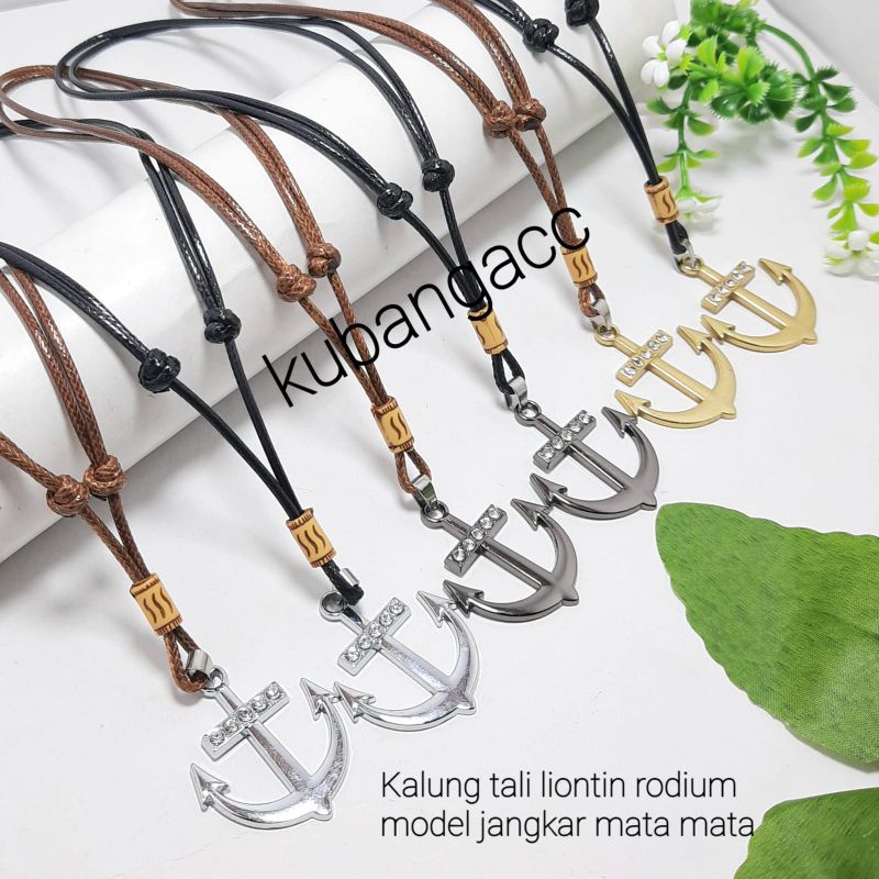 Kalung Jangkar Kalung Tali Liontin Jangkar mata mata Kalung Pria Wanita Kalung Kekinian Kalung Metal