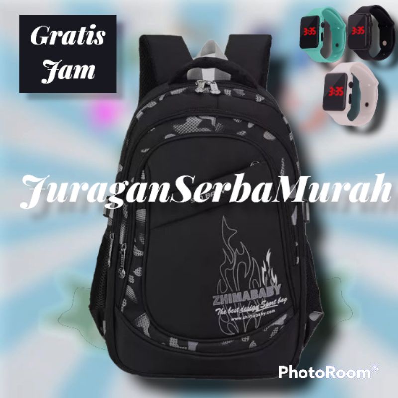 Tas Ransel Sekolah Anak Laki-laki SD Gratis Jam