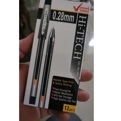 

➼ 12 pcs SAFARI VANCO V-ONE PULPEN / GEL PEN HI-TECH-H HITECH HITEC HITAM ㆉ