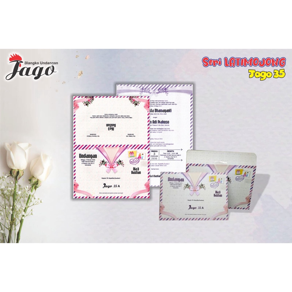 Blangko Undangan atau Kertas Undangan Pernikahan Jago 35 dengan bahan BC Terbaik dan Harga Termurah