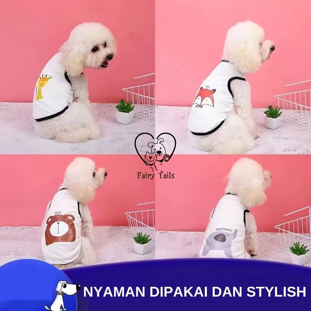 Baju Anjing Kucing / T-shirt Kaos Karakter Kartun Bahan Adem Nyaman Digunakan / Clothes Pakaian Anabul Fashion