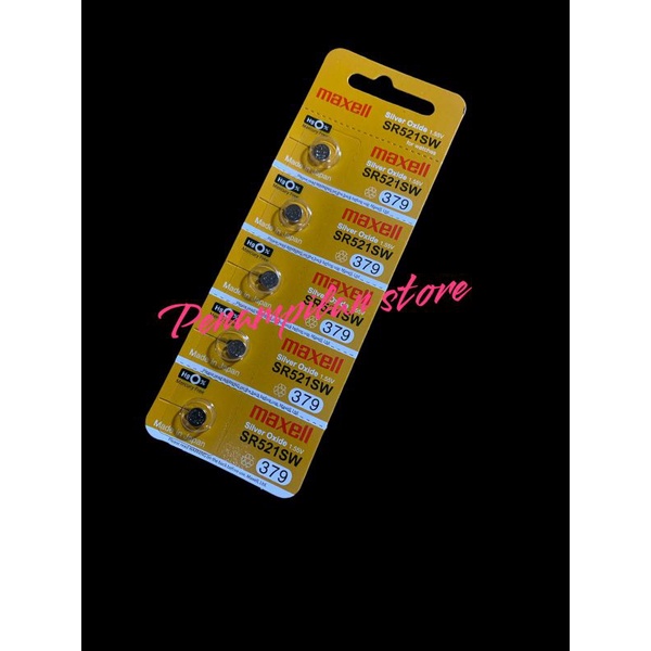 Batre Jam Tangan Original Maxell SR521SW 379 Satuan