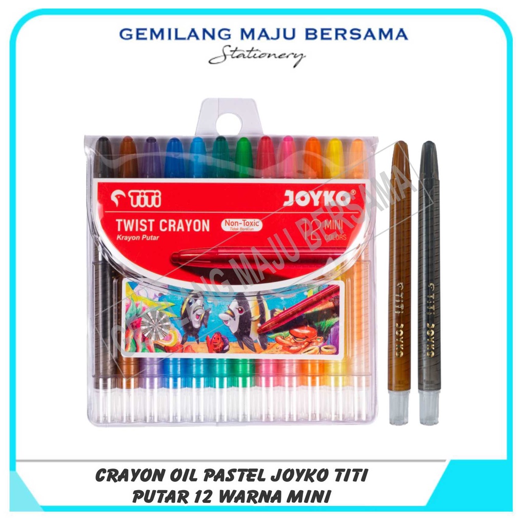 

Crayon Putar Titi / Oil Pastel TITI Putar 12W (Pendek)