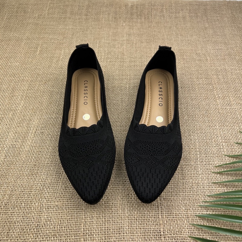 MARASYAFFA - SEPATU FLAT WANITA RAJUT IMPORT BK03