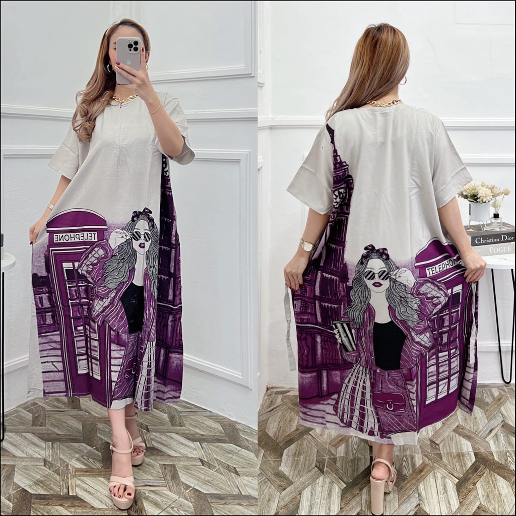 Dress Sofia Telephone Daster kekinian Terbaru Daster Rayon Daster Busui Dress Wanita Bisa COD