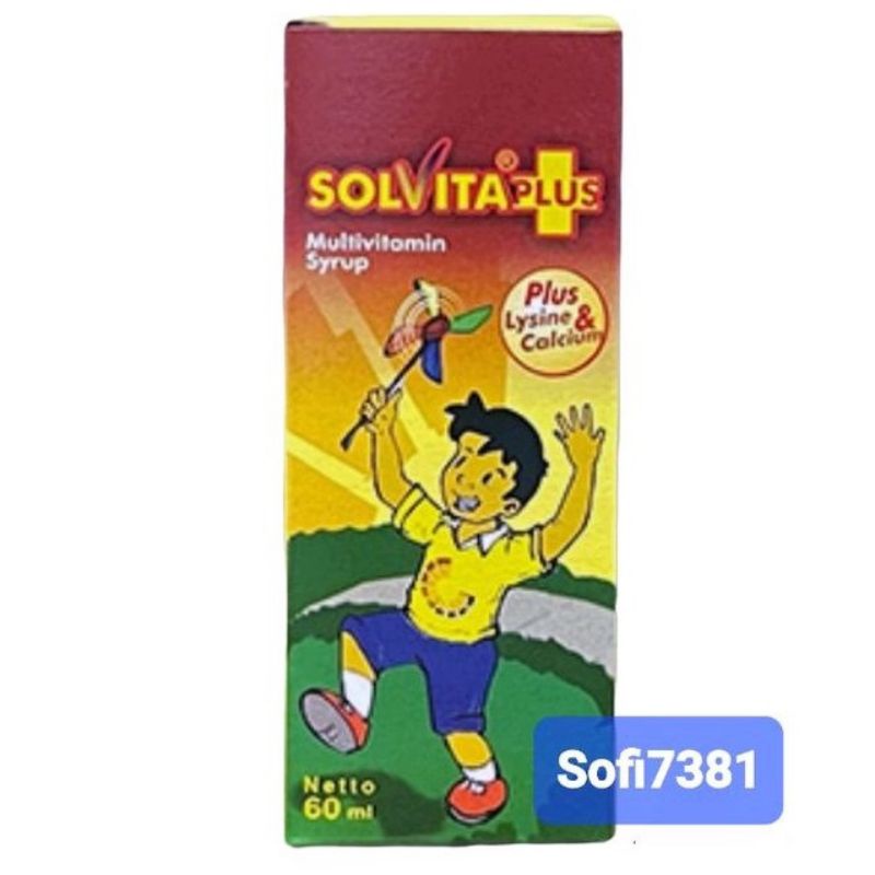 Solvita Plus 60ML Lysin Plus Calcium dan Vitamin D3 sirup Anak Tinggi