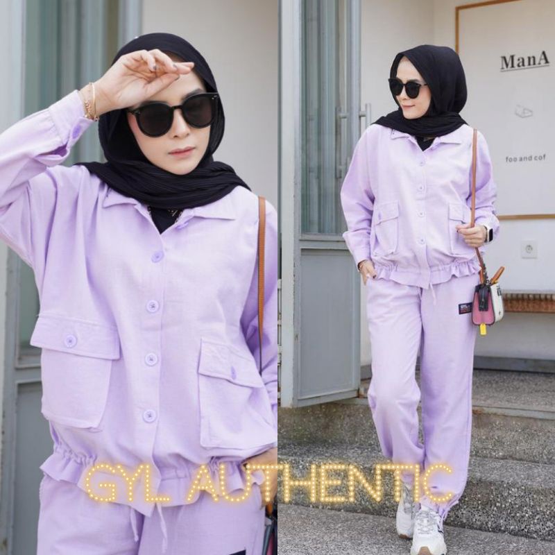 Set Kulot Jogger + Jaket By GYL Authentic Matt Linen Premium