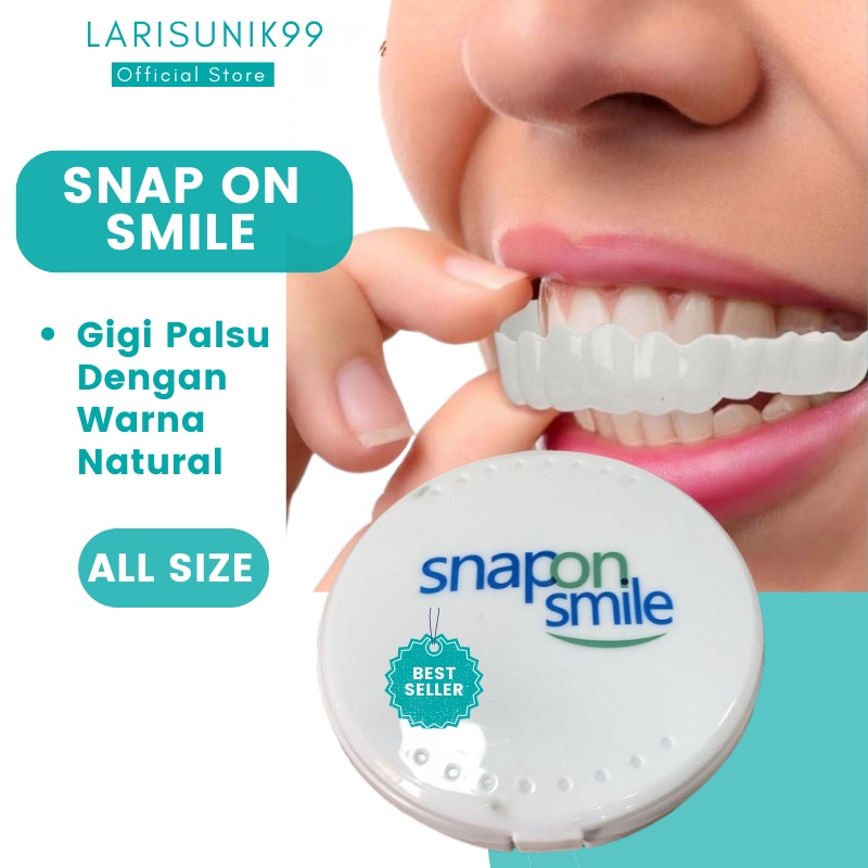 Gigi Palsu Silikon Alami Gigi Palsu Atas Bawah Instan Snap on Smile Putih Original Authentic