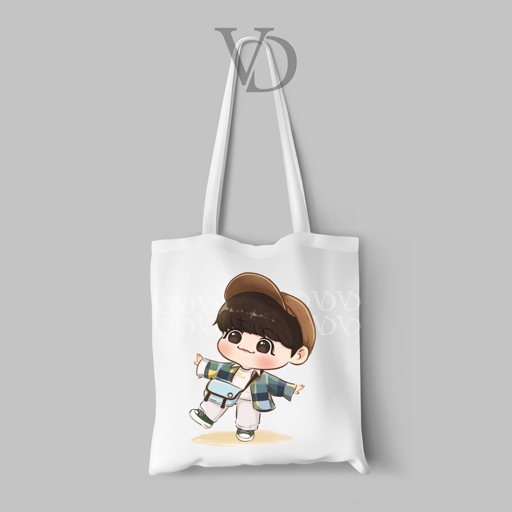 tote bag kanvas chibi cute kpop NEW EDITION/ tote bag korea band for army