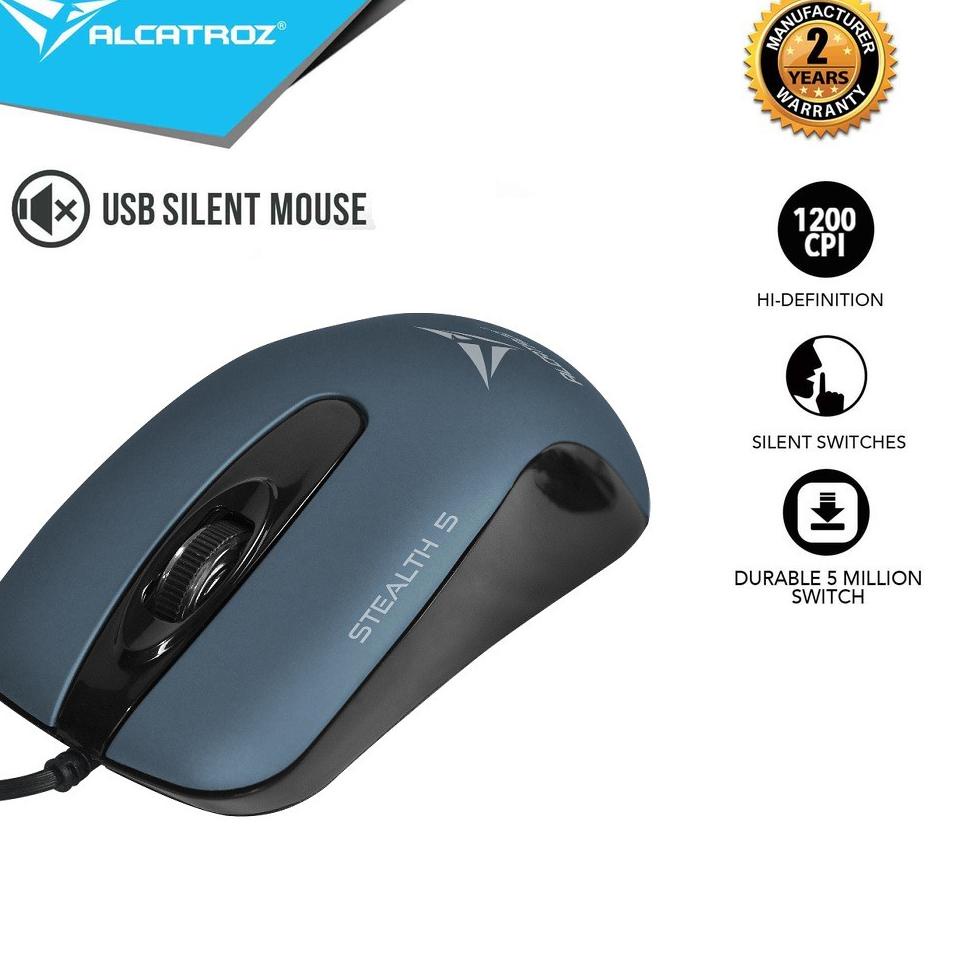 New Sale Alcatroz Silent Mouse Wired Stealth 5 [ 2 Tahun Garansi Resmi ][ Product Of Singapore]