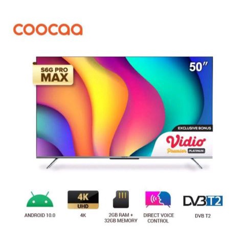 Televisi LED Coocaa 50S6G 50&quot; 4K UHD Android 10 Digital Smart TV