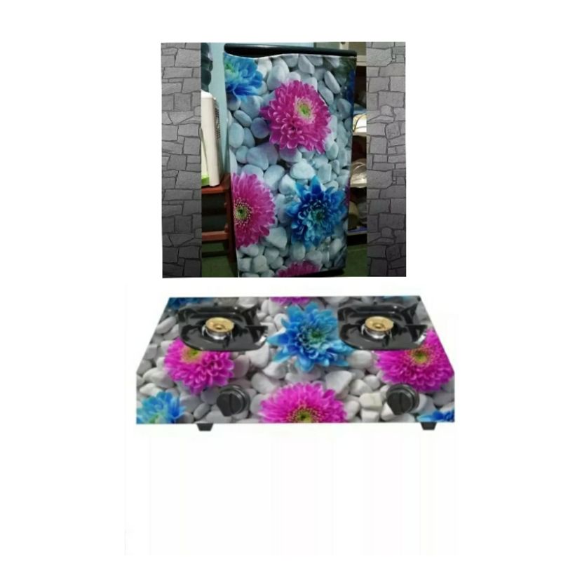 Sticker KOMPOR Gas 2 Tungku Motif Batu