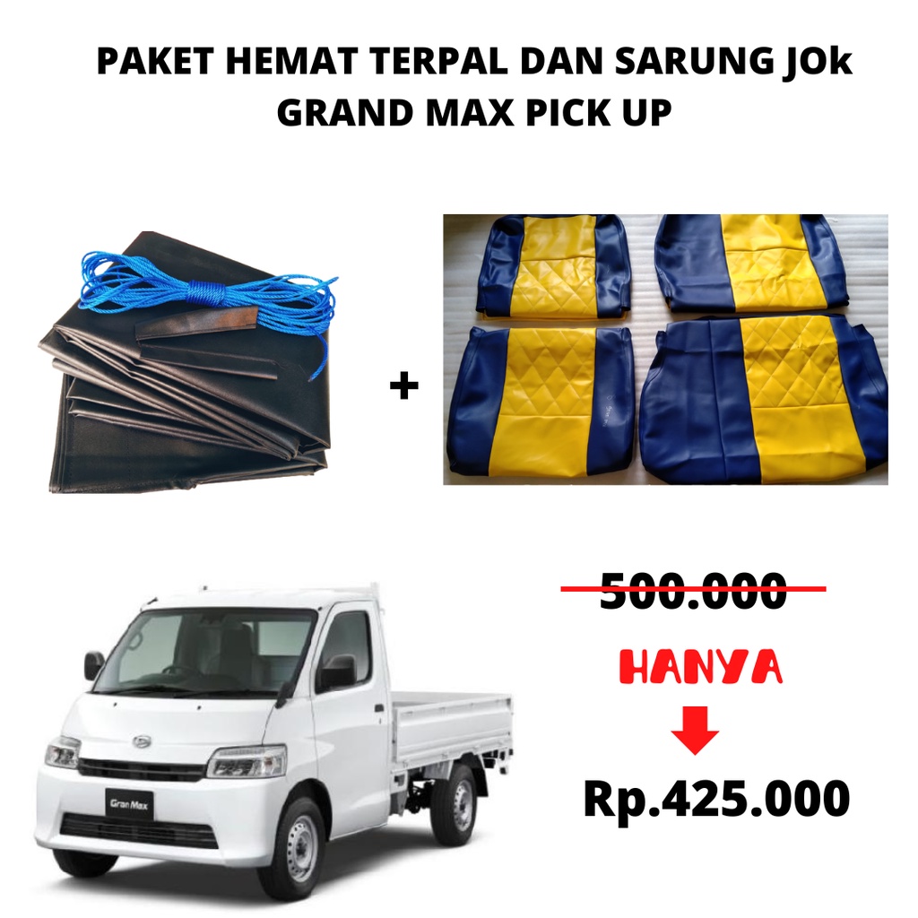 PROMO Paket Hemat Termurah Cover Bak Terpal Mobil pick up Plus Sarung Jok Daihatsu Grand max Pik up 