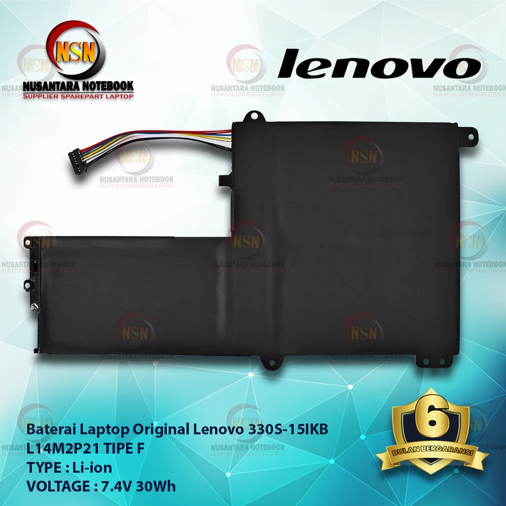 BATERAI LAPTOP LENOVO 330S-15IKB L14M2P21 Type F 7.4V 30Wh ORIGINAL