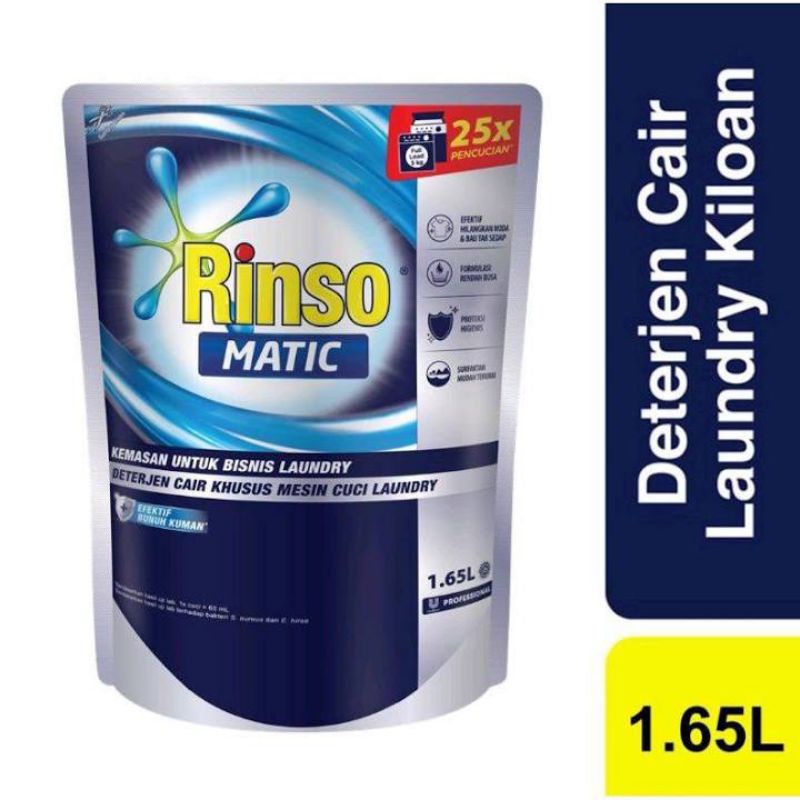 Rinso Matic Deterjen Cair Profesional 1,65 ml/Rinso cair laundry
