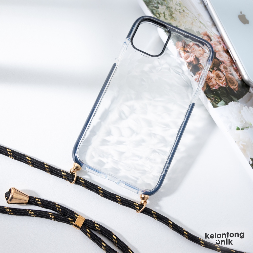 (Seri 2) For iPhone - Anti Knock Diamond Lanyard Soft Case/ Sling Case Tali