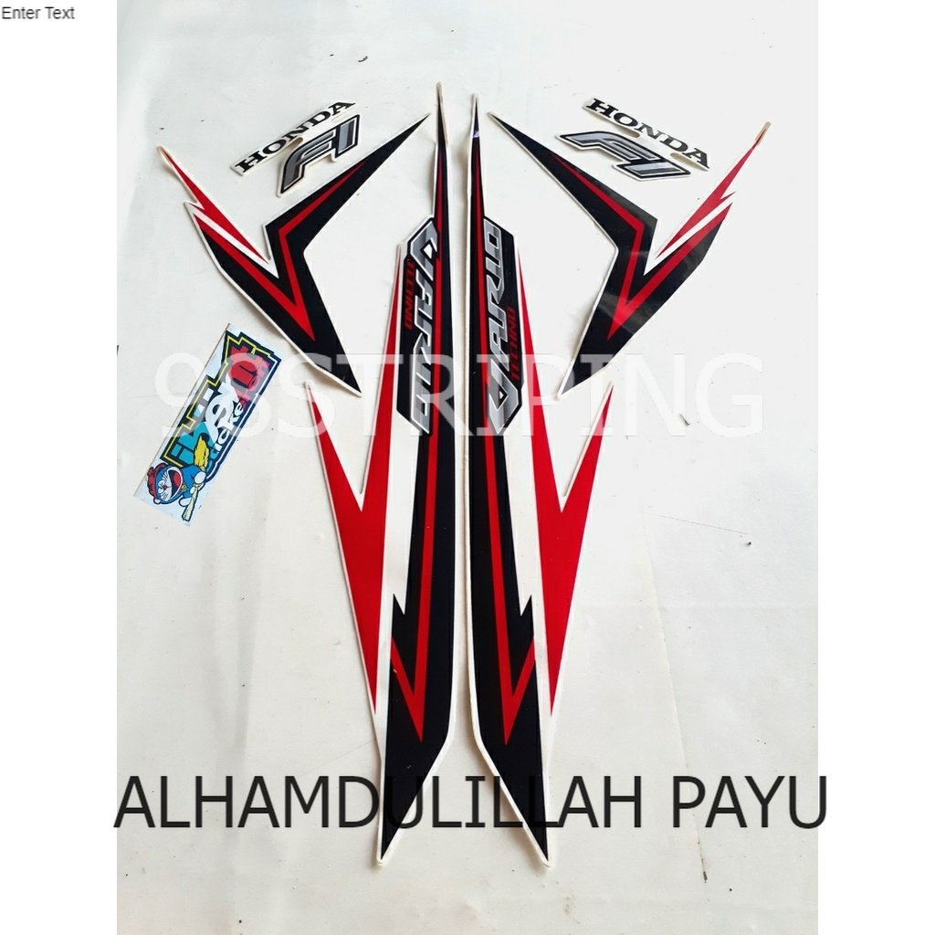 STRIPING LIS STANDAR ORI HONDA VARIO 125 F1 FI TECHNO MERAH HITAM TAHUN 2016 STIKER POLET