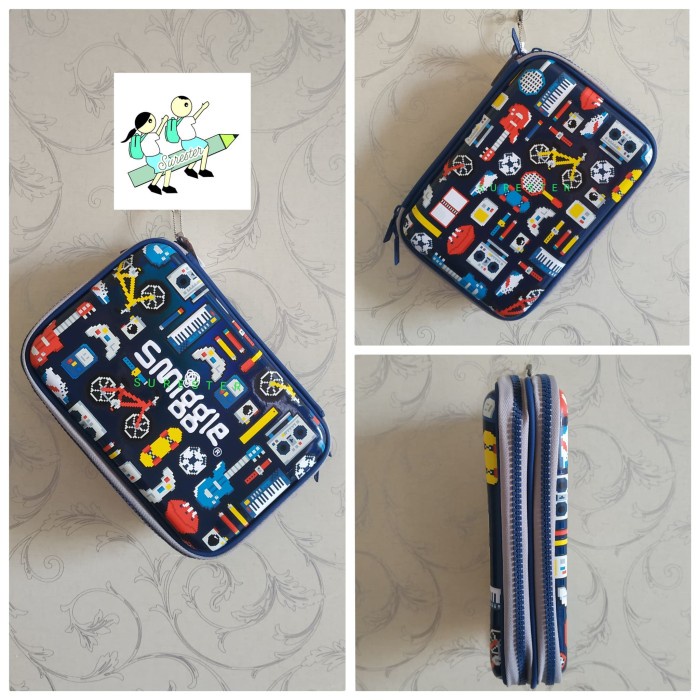 

Smiggle Stylin Double Hardtop Pencilcase/Tempat Pensil 2 Zip Smiggle