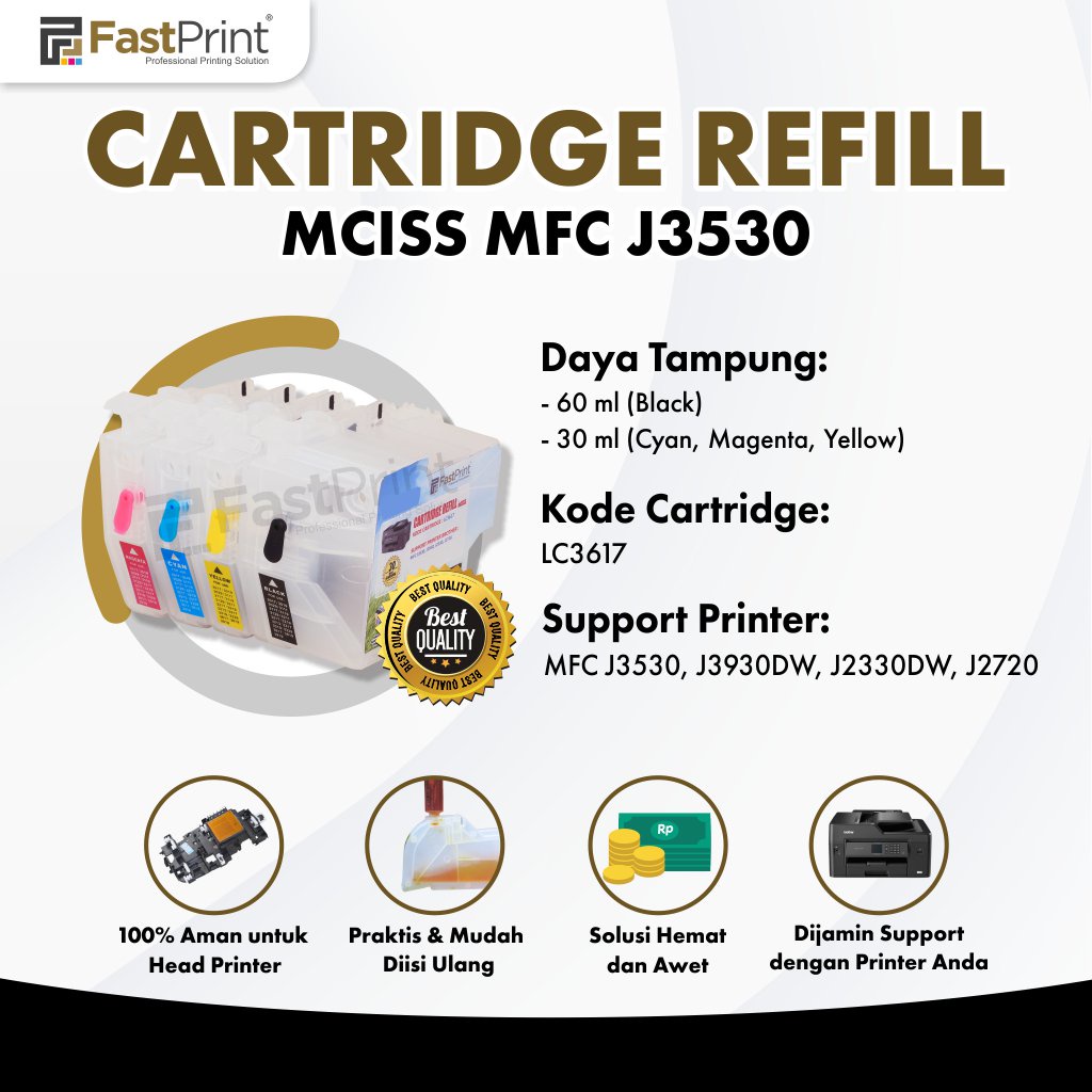 Cartridge MCISS Refillable Compatible  J3530 J3930DW J2330DW J2720 Kosongan