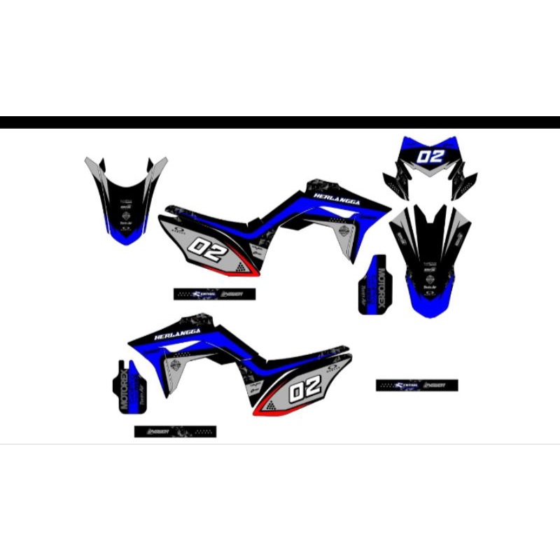 cistum stiker decal CRF 150L SUPERMOTO DESAIN BEBAS BAHAN max decal glosi/doff, kombinasi hologram n