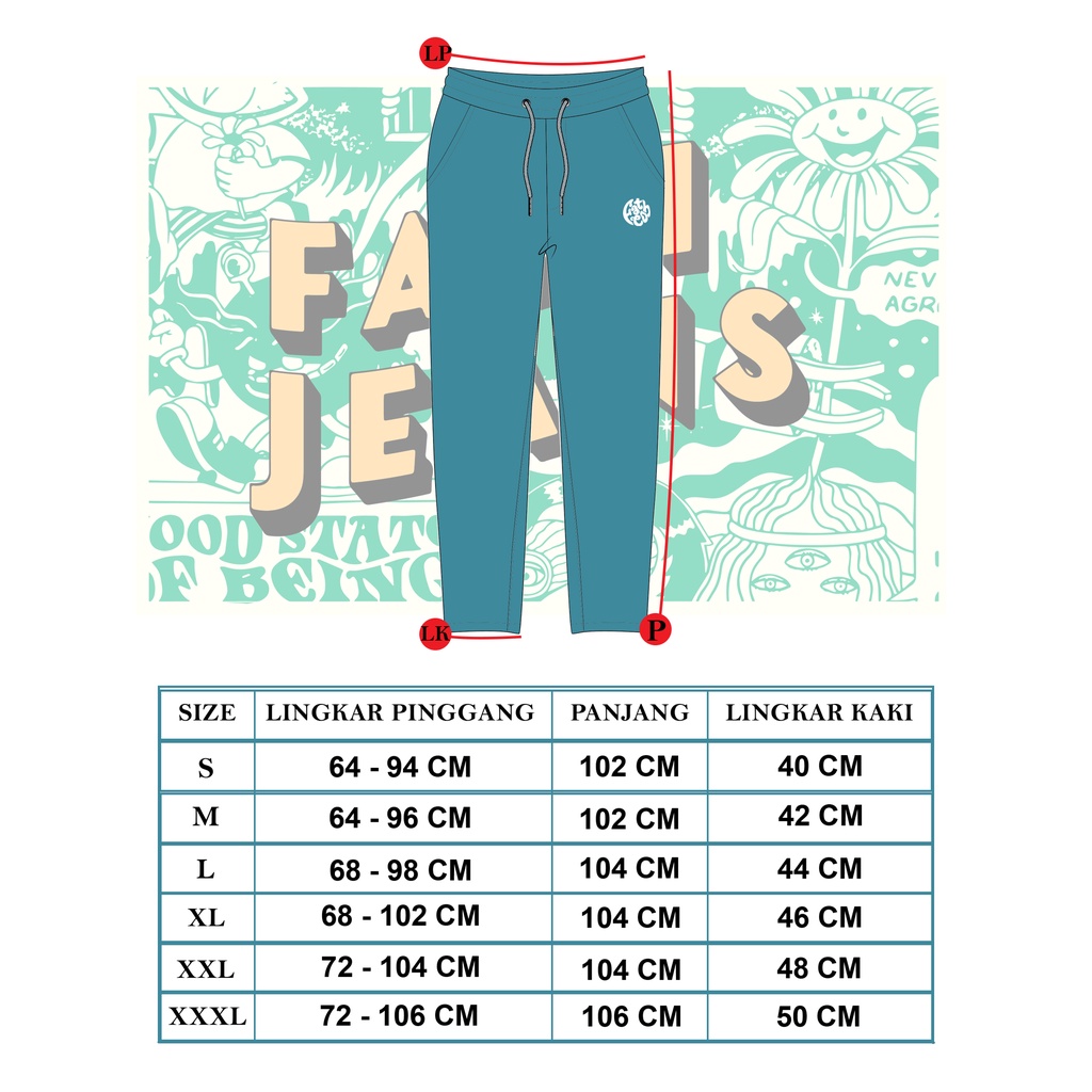 Fathco - Baggy relaxed pants denim washed / Celana Jeans Gombrong / Celana Jeans Karet