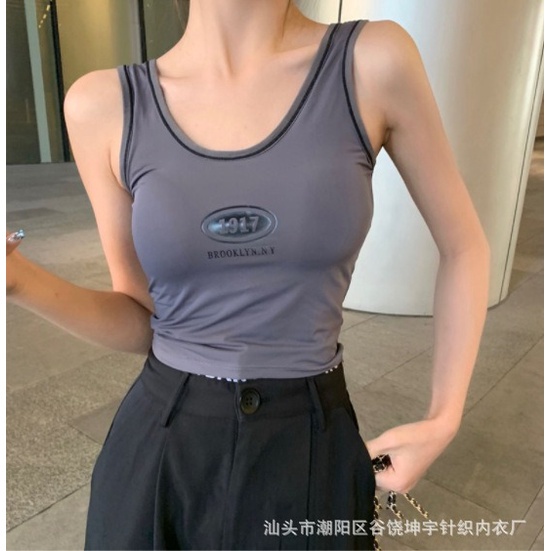 3SP | UWR112 Tanktop Bra With Cup Singlet Wanita Ice Silk Tanktop Crop Top Fashion Korea Pakaian Dalam Wanita