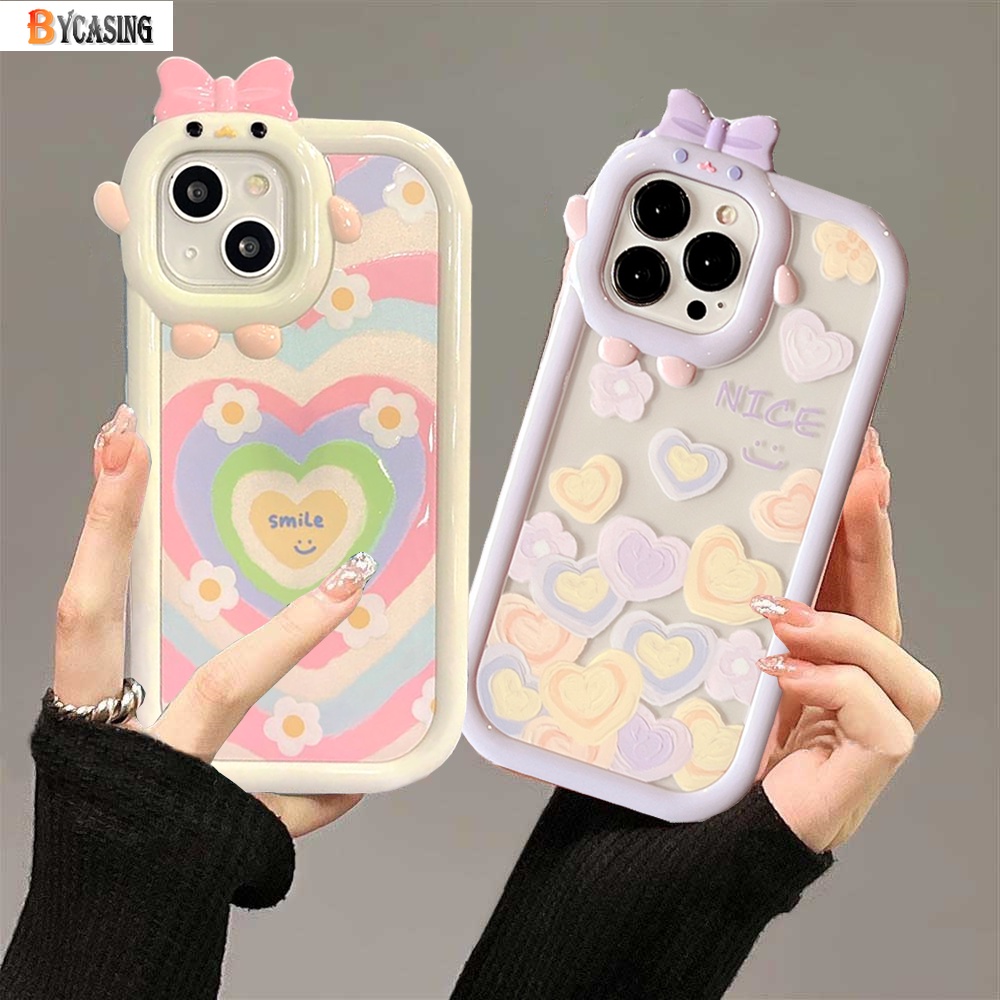 Redmi Note 12 Pro Note 11 Pro 11S 10 10A 10C 9C 9A 12C 9T A1 Note 10 5G 10s Note 9 Note 8 Poco X3 NFC M3 Pro Warna Pelangi Gradasi Love Hati 3D Monster Lens Phone Case BY