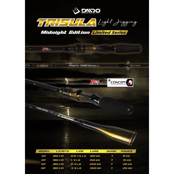 JORAN LIGHT JIG DAIDO TRISULA PRO SERIES MIDNIGHT SERIES FUJI 180CM