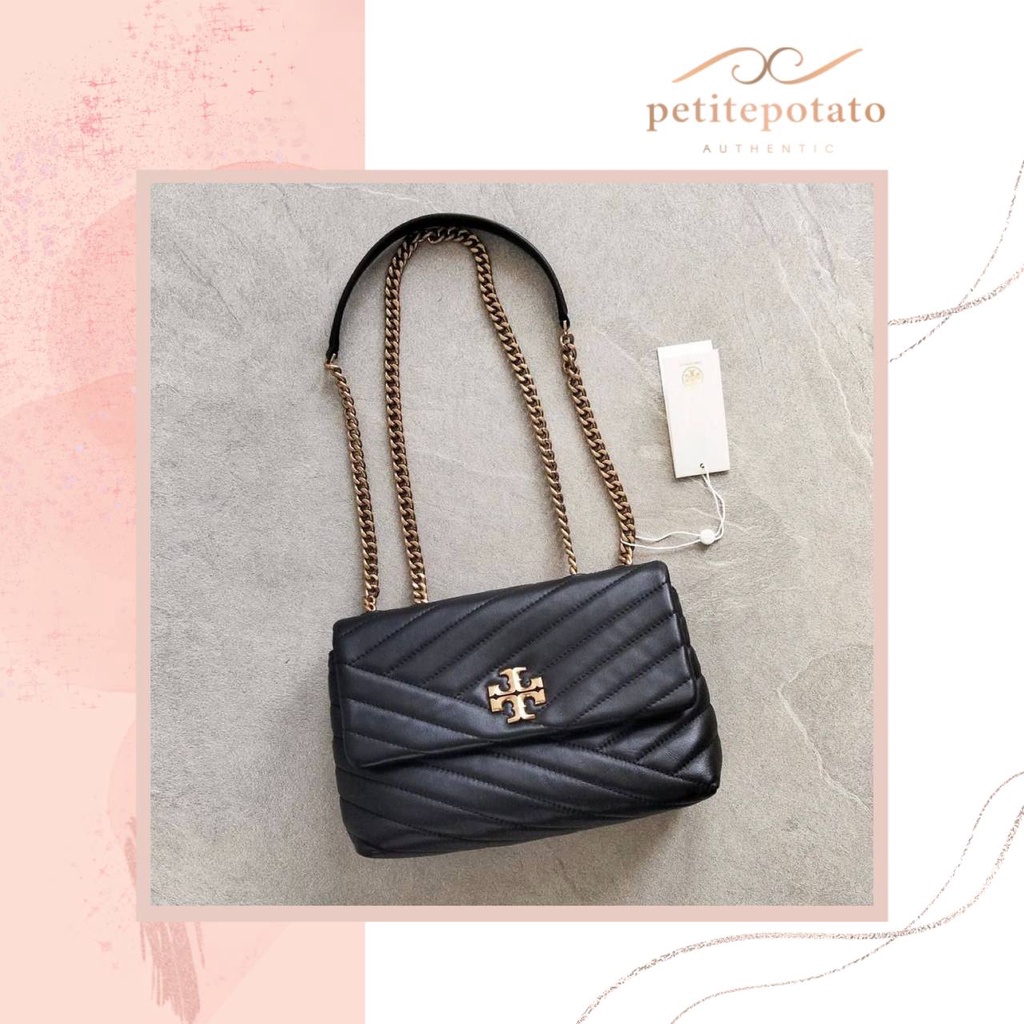 TAS BRANDED WANITA TORY BURCH KIRA CHEVRON SMALL CONVERTIBLE SHOULDER