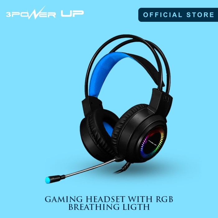 Headset Gaming Wired 3 Power Up ARGON 200 3.5mm RGB Breathing Light NEW