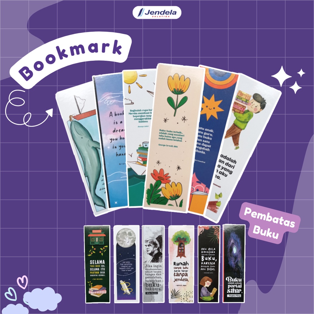

Pembatas Buku Bookmark Motif Quotes