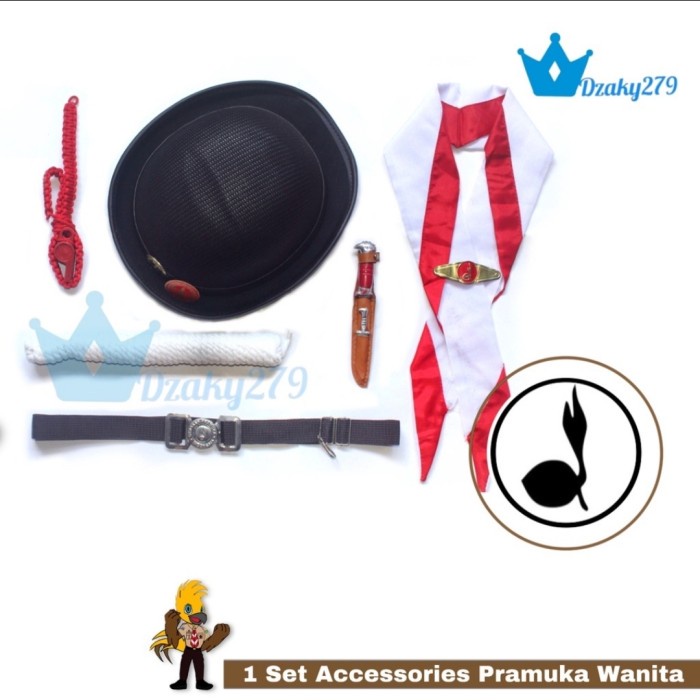 Perlengkapan Pramuka Perempuan Alat Pramuka Sd Perempuan + Topi Boni