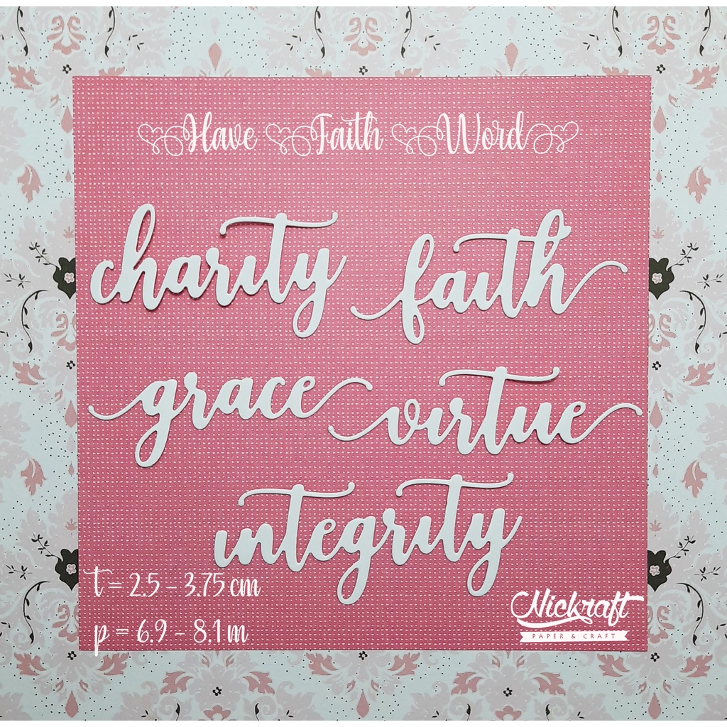 

HAVE FAITH WORD - HIASAN SCRAPBOOK KARTU UCAPAN JOURNALING JURNAL