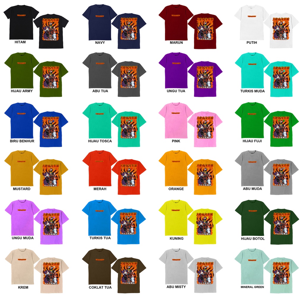 Kaos Anime Manga Naruto 7 Team Gabunto x Naruto Sasuke Uchiha Kakashi Hatake Sakura Hinata Madara Uchiha Obito Gaara Kaos Attack On Titan Eren Yeager AOT  SIGN CLOTH