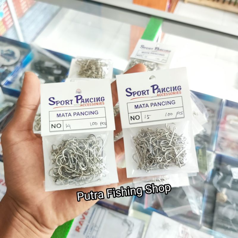 Mata Kail Pancing Putih Leher Panjang - Kail Pancing Putih Isi 100pcs - Mata Pancing Kotrekan Sabiki