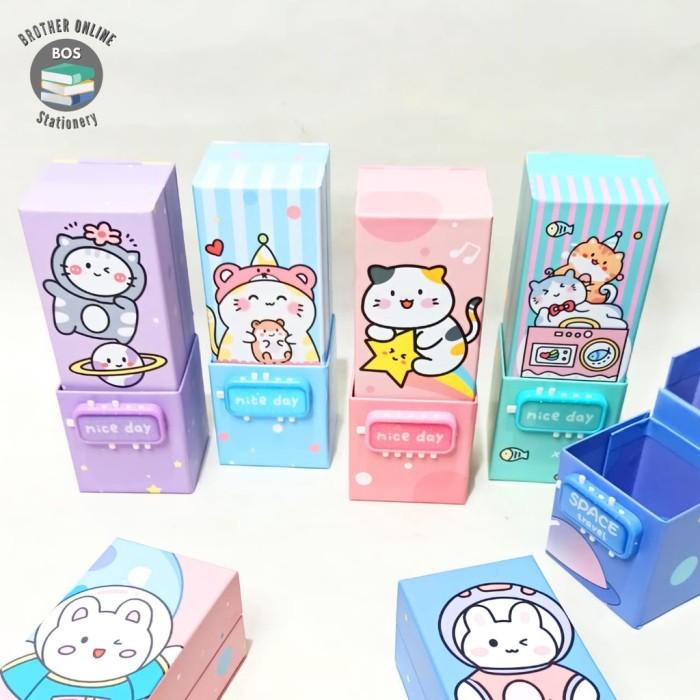 

Bos Kotak Pensil Karton Berdiri Tingkat Pin/Cermin/Pencil Box/Wadah