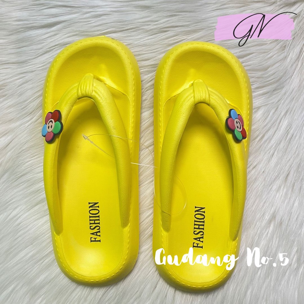 GN-2612-3 Sandal Jepit Fashion Wanita Motif Bunga Import EVA Rubber