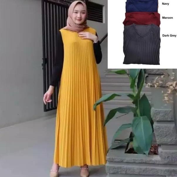 GAMIS PLISKET POLOS - Navy