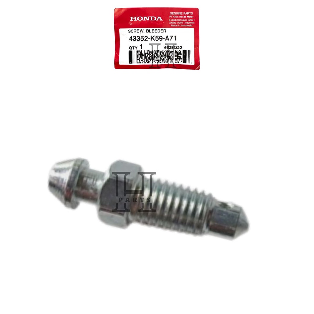 BAUT SETELAN ANGIN PEMBUANGAN MINYAK REM DRAT HALUS SCREW BLEEDER GENIO NEW VARIO 125 150 160 ESP K60R K59J 43352-K59-A71 ASLI ORIGINAL AHM HGP HONDA