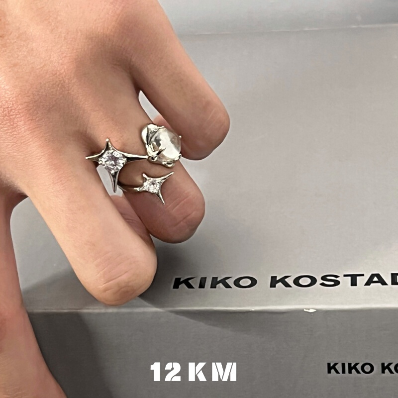 Cincin Batu Bulan Bintang Awn Gaya Korea Untuk Aksesoris