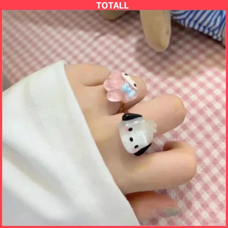 COD Cincin Kuromi Melody Adjustable Resin Retro Gaya Untuk Wanita-Totall